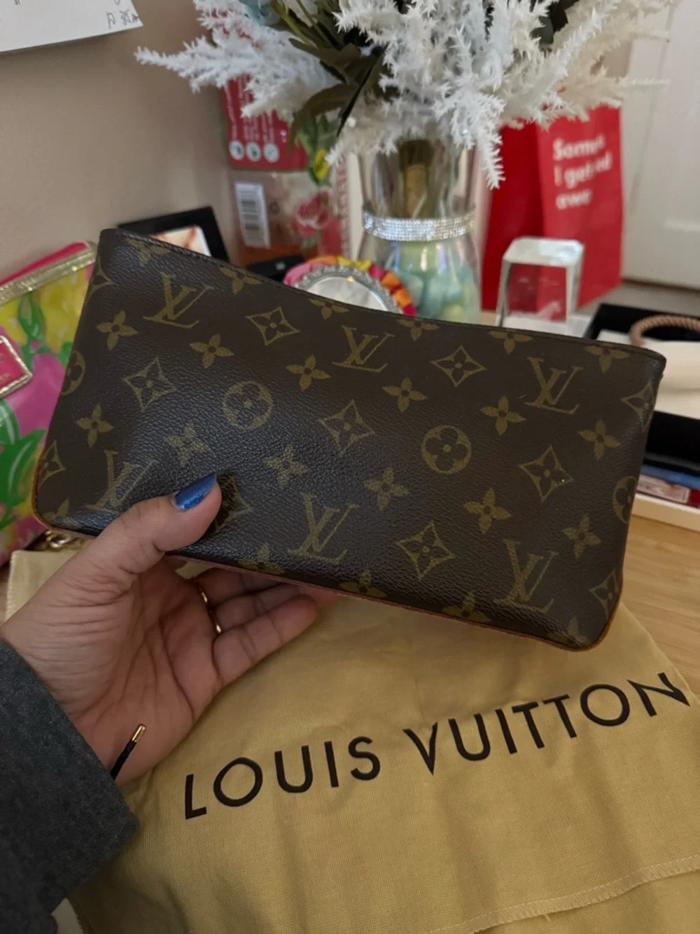 Louis Vuitton Brown Monogram Interior Pouch with Gold Hardware - Picture 6 of 8